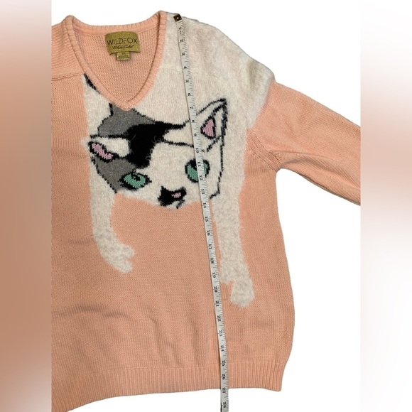 Rare Wildfox White Label Peach Oversized Joan the Cat Sweater Size XS - Picture 11 of 13